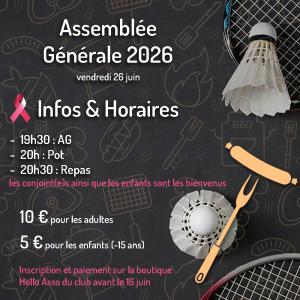 AG + Repas : Vendredi 26 juin 2026
